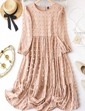 Rochie medie Plus Size SHEIN CURVE, piersica