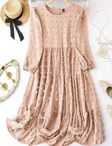 Rochie medie Plus Size SHEIN CURVE, piersica Roz