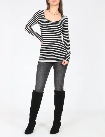 Bluza Pull&Bear, alb/negru Negru