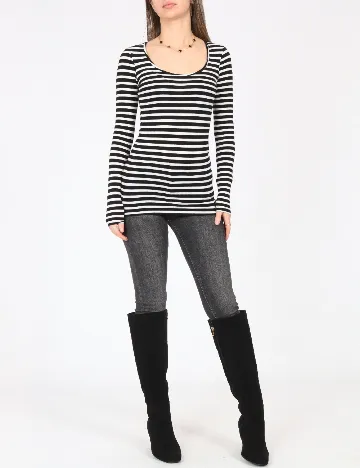 Bluza Pull&Bear, alb/negru Negru