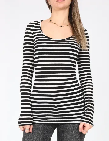 Bluza Pull&Bear, alb/negru Negru