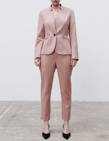 Sacou Zara, roz pudra inchis