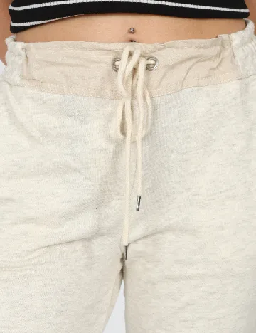 Pantaloni Pull&Bear, ecru Alb