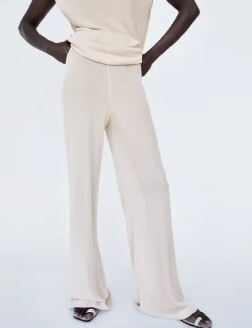 Pantaloni Zara, ecru Alb