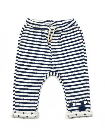 Pantaloni Zara, alb/albastru Albastru