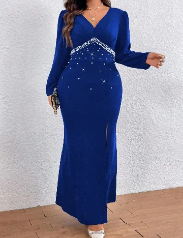Rochie lunga SHEIN CURVE, bleumarin Albastru