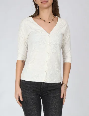 Bluza Bershka, alb Alb