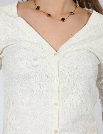 Bluza Bershka, alb Alb