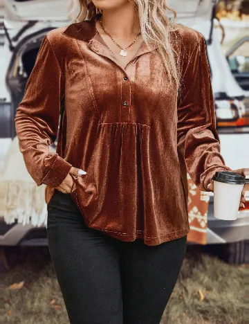 Bluza SHEIN CURVE, maro Maro