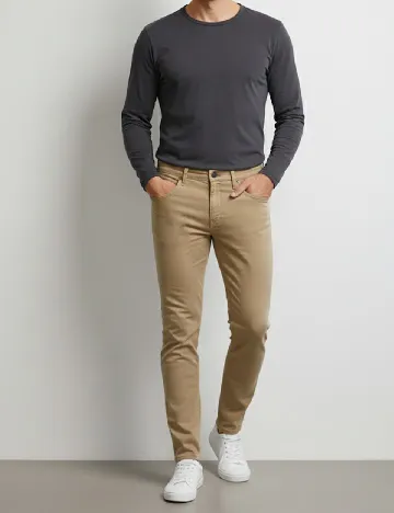 Pantaloni Bershka, crem Crem