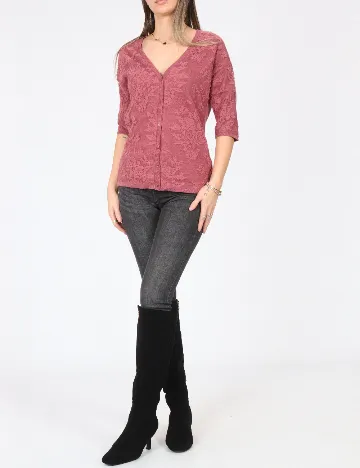 Bluza Bershka, roz pudra inchis Roz