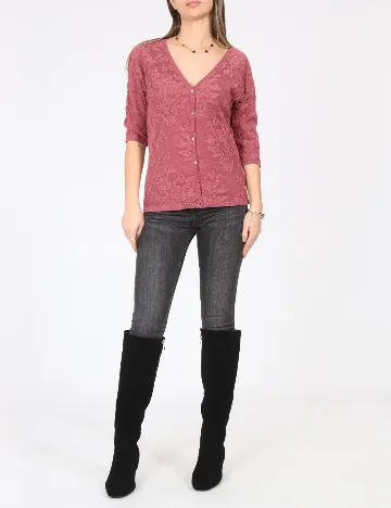 Bluza Bershka, roz pudra inchis Roz