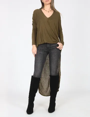 Bluza Oversize Zara, kaki Verde