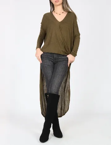 Bluza Oversize Zara, kaki Verde