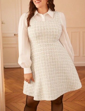 Rochie scurta SHEIN CURVE, ecru