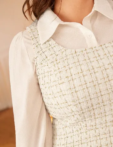 Rochie scurta SHEIN CURVE, ecru Alb