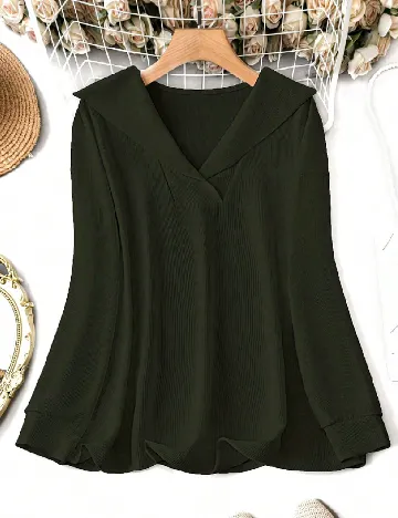 Bluza SHEIN CURVE, verde inchis Verde