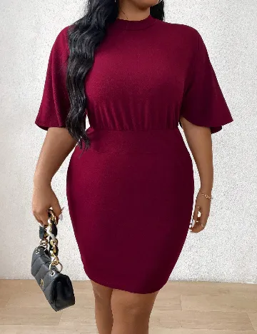 Rochie scurta SHEIN CURVE, grena Rosu