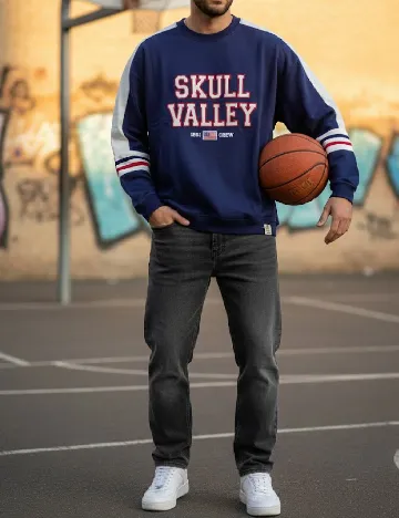 Bluza Pull&Bear, bleumarin Albastru