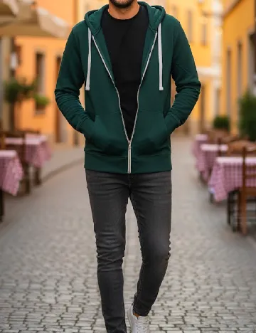 Hanorac Bershka, verde Verde