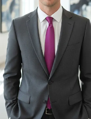 Cravata Zara, magenta Roz