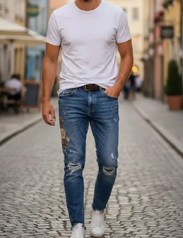 Blugi Zara, albastru Albastru