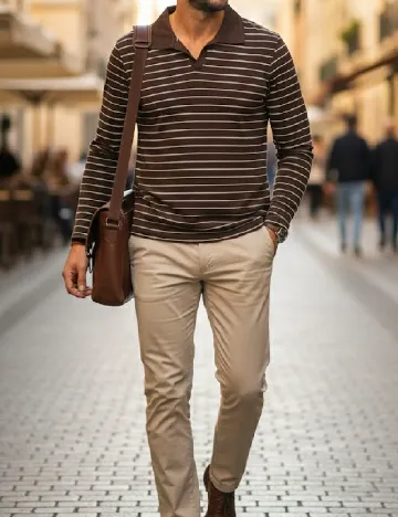 Bluza Zara, maro/alb Maro