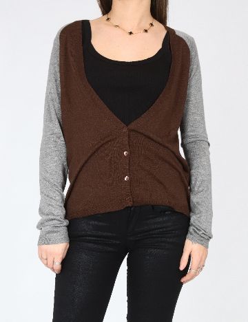 Cardigan Zara, maro/gri