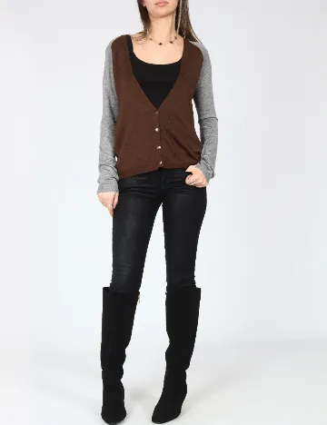 Cardigan Zara, maro/gri Maro