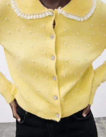 Cardigan Zara, galben Galben