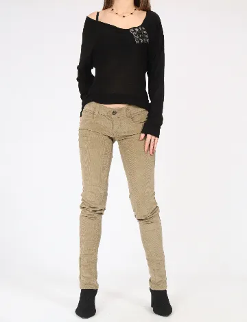 Pantaloni Bershka, kaki Verde