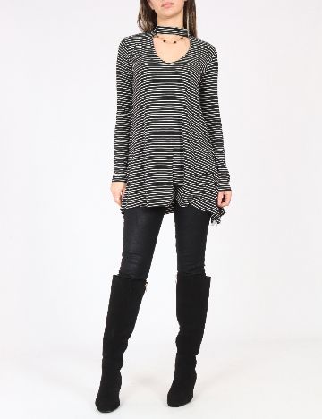 Bluza Bershka, alb/negru