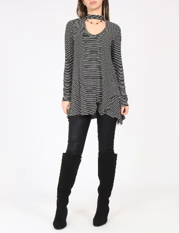 Bluza Bershka, alb/negru Negru