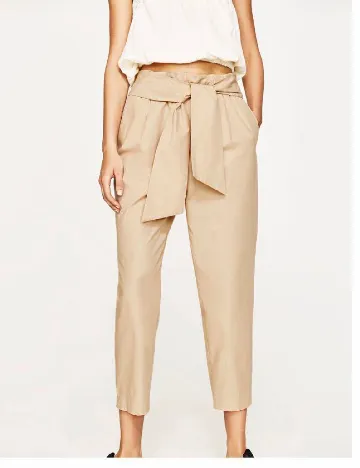 Pantaloni Zara, bej Crem