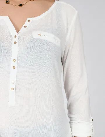 Bluza Bershka, alb Alb