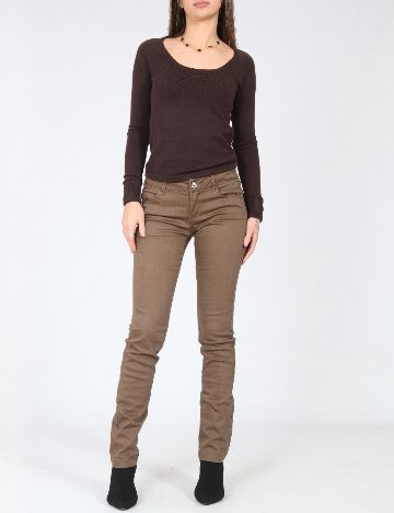 Pantaloni Zara, maro