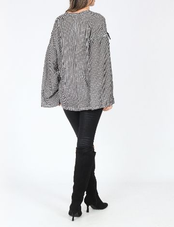 Bluza Oversize Zara, alb/negru