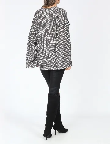 Bluza Oversize Zara, alb/negru Negru