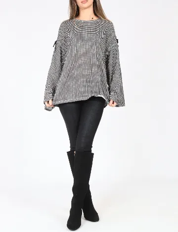 Bluza Oversize Zara, alb/negru Negru