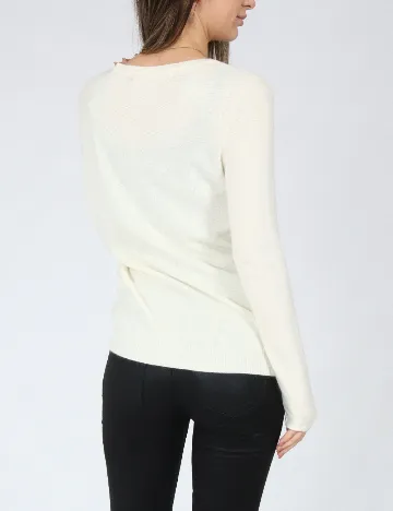 Cardigan Zara, ecru Alb