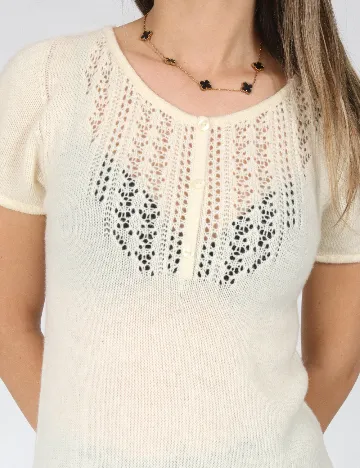 Rochie medie Zara, ecru Alb