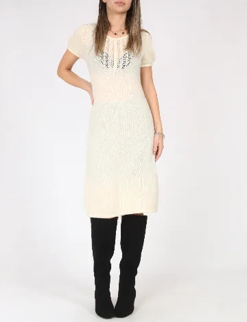 Rochie medie Zara, ecru Alb