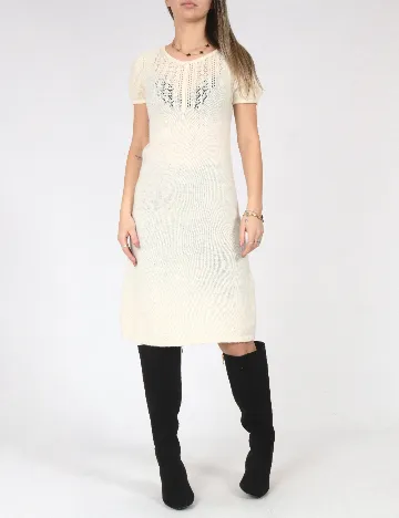 Rochie medie Zara, ecru Alb