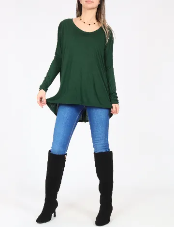 Bluza Oversize Zara, verde Verde