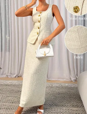 Compleu SHEIN, ecru Alb