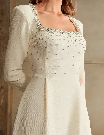 Rochie scurta Anewsta, crem Crem