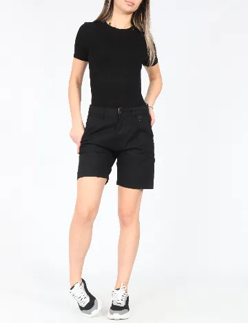 Pantaloni scurti Bershka, negru Negru
