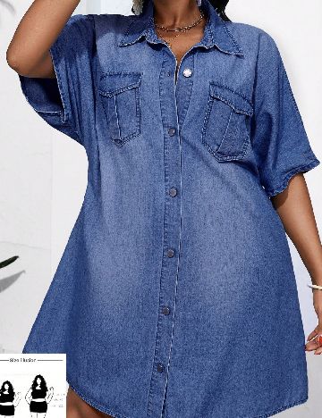 Rochie scurta SHEIN CURVE, albastru