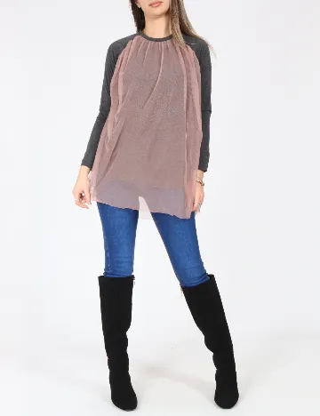 Bluza Zara, gri/roz Gri