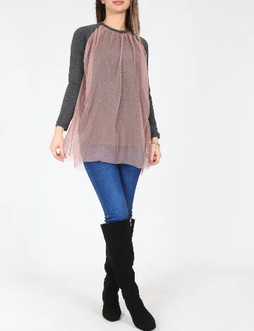 Bluza Zara, gri/roz Gri